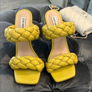 Steve Madden Yellow Braided Heels
